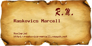 Raskovics Marcell névjegykártya