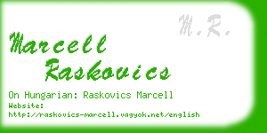 marcell raskovics business card